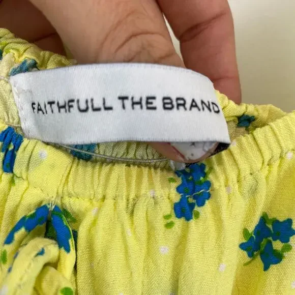 Faithfull the Brand Bette Midi Dress Lemon Print Cottagecore Euro Summer S - Picture 5 of 10